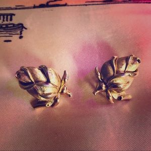 1950s Gold Rosebud Trifari Earrings